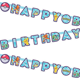 Happy Birthday Pokemon Letter Banner