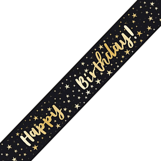 Add an Age Happy Birthday Gold Stars Banner