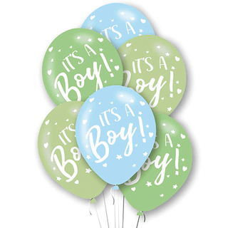It's a Boy Blue and Green 11" Latex Balloons 6 Pack