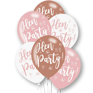 Hen Party Rose 11" Latex Balloons 6 Pack