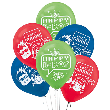 Gamer Party Town 11" Latex Balloon 6 Pack
