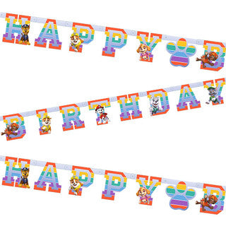 Happy Birthday Paw Patrol Rainbow Letter Banner