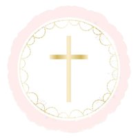 Religious Cross Pink/ Blue 18" Foil Balloon