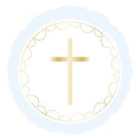 Religious Cross Pink/ Blue 18" Foil Balloon