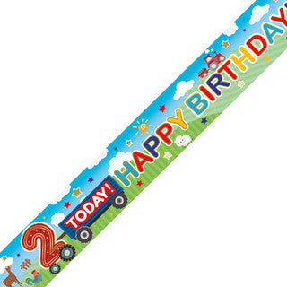 Happy 2nd Birthday Fun Farmyard Banner