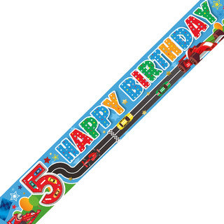 Happy 5th Birthday Road Racers Banner