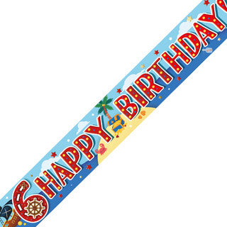 Happy 6th Birthday Pirate Party Banner