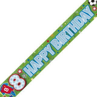 Happy 8th Birthday Football Fan Banner