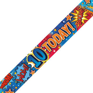 Happy 10th Birthday Comic Style Banner
