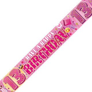 Happy 13th Birthday Pink Presents Banner