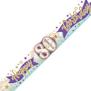 Happy 80th Birthday Celebration Banner