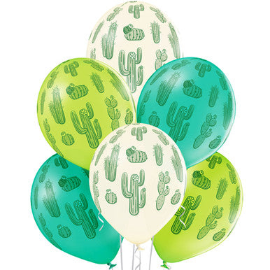 Cactus 11" Latex Balloons 6 Pack