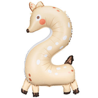 Giant Air Filled Foil Number Balloon Pastel Animal (perfect for tower toppers)