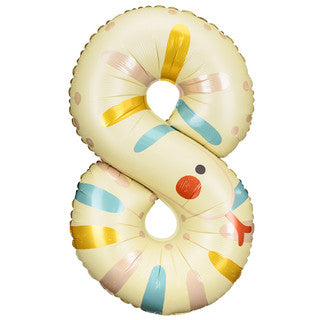 Giant Air Filled Foil Number Balloon Pastel Animal (perfect for tower toppers)