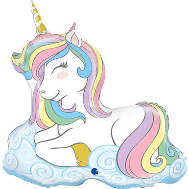 Rainbow Maine Unicorn Supershape Foil Balloon