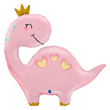 Cute Pink Dinosaur Supershape Foil Balloon