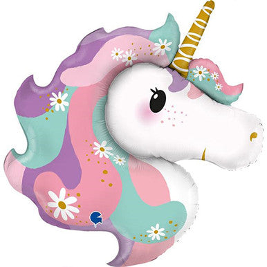 Unicorn Daisy Head Supershape Foil Balloon