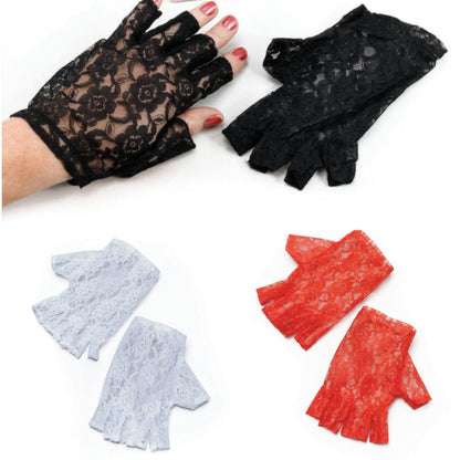 Short Lace Fingerless Gloves