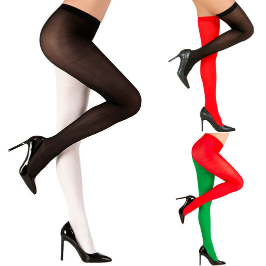 Opaque Plain Two Tone Tights