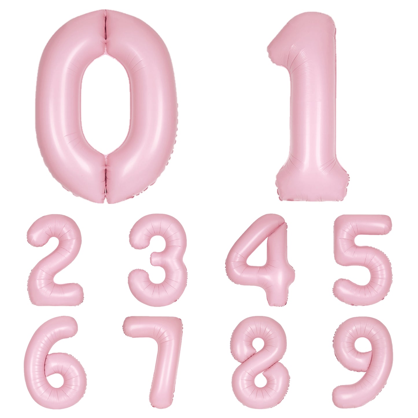Giant Foil Number Balloon Matt Pale Pink