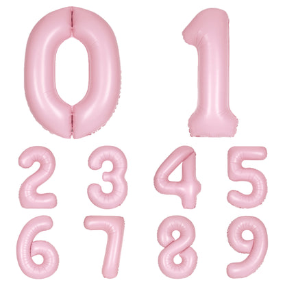 Giant Foil Number Balloon Matt Pale Pink