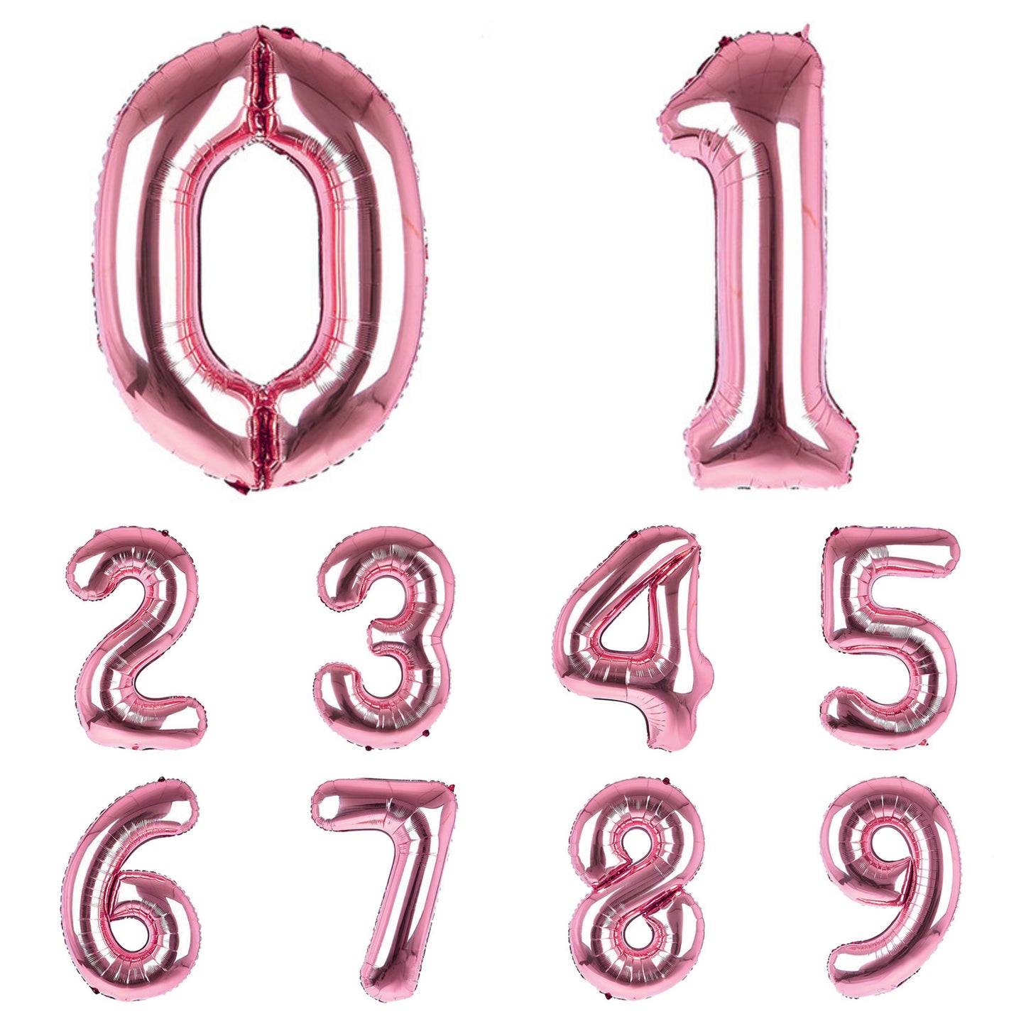 Giant Foil Number Balloon Shiny Pale Pink