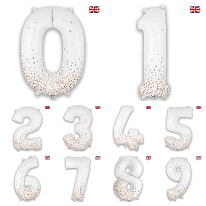 Giant Foil Number Balloon Rose Sparkling Fizz