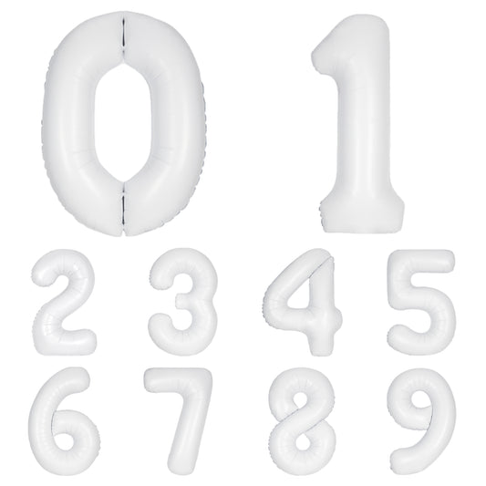 Giant Foil Number Balloon Matt White