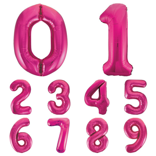 Giant Foil Number Balloon Hot Pink