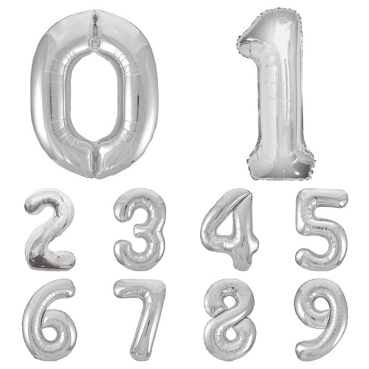 Giant Foil Number Balloon Silver