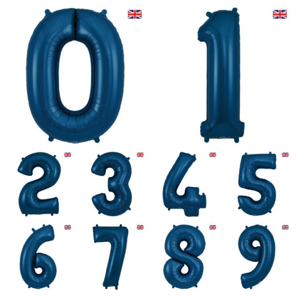 Giant Foil Number Balloon Matt Navy Blue
