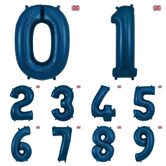 Giant Foil Number Balloon Matt Navy Blue