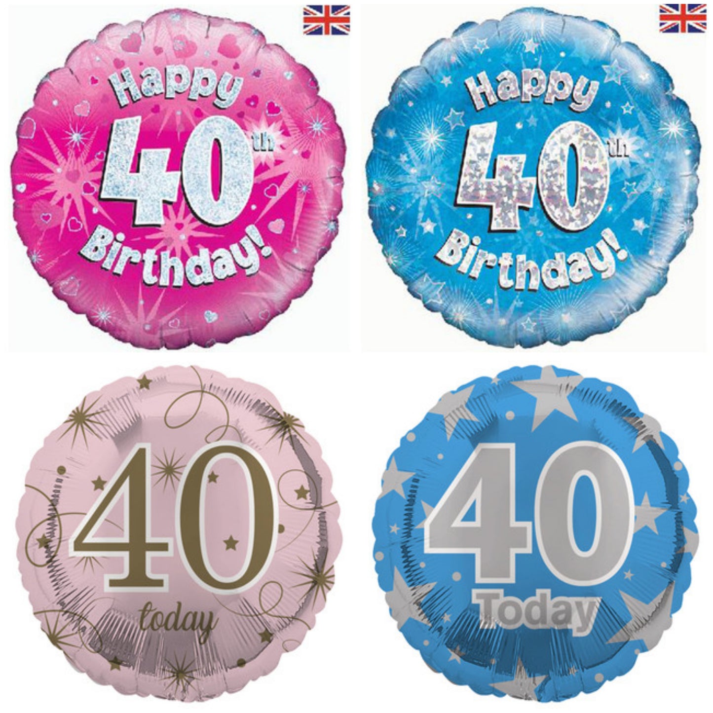 Age 40 Sparkle/ Stars 18" Foil Balloon