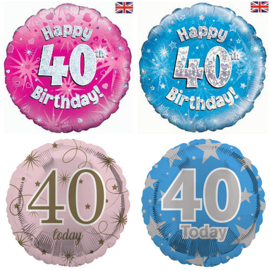 Age 40 Sparkle/ Stars 18" Foil Balloon