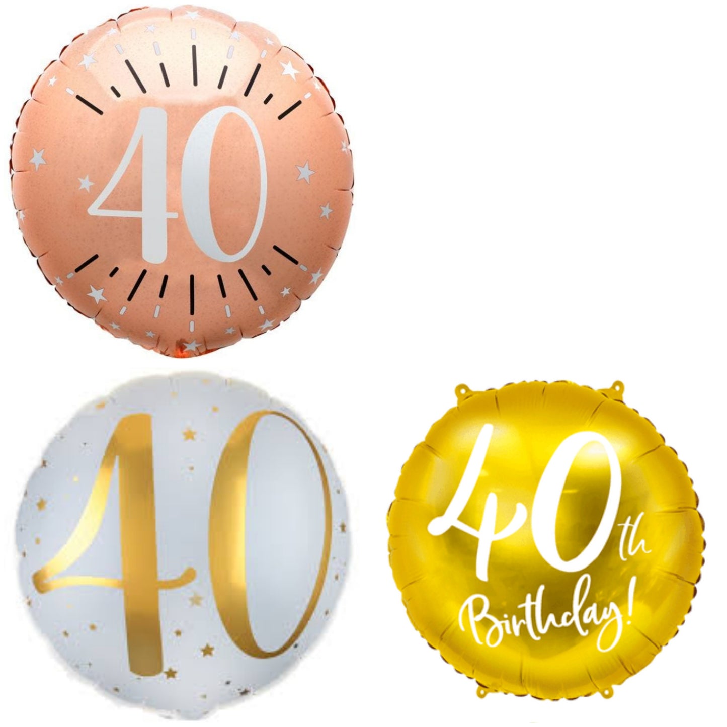 Age 40 Rose and Gold 18" Foil Balloon