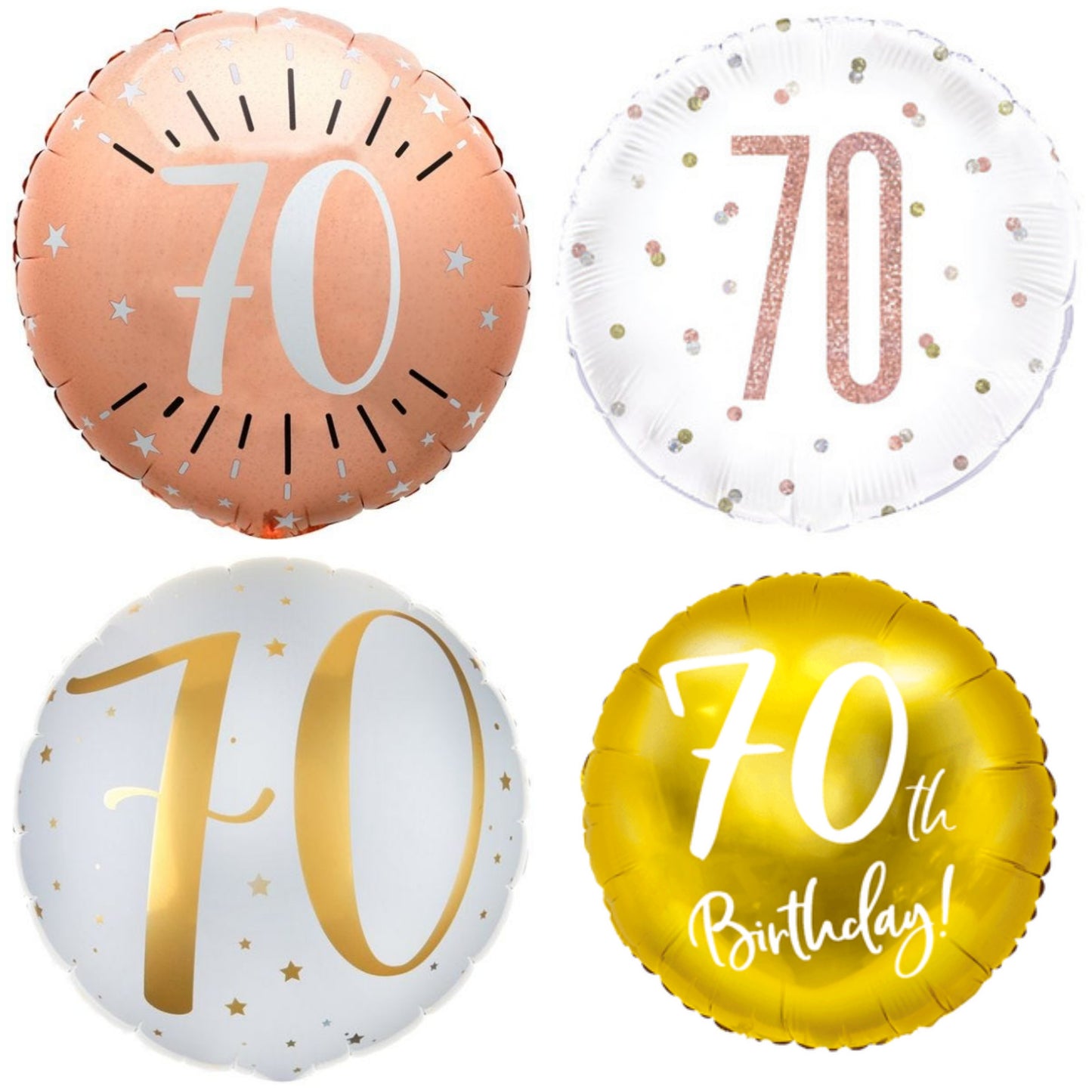 Age 70 Rose and Gold 18" Foil Balloon