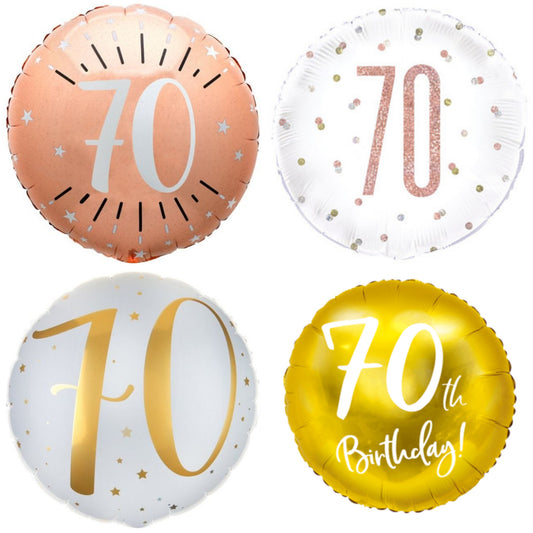 Age 70 Rose and Gold 18" Foil Balloon