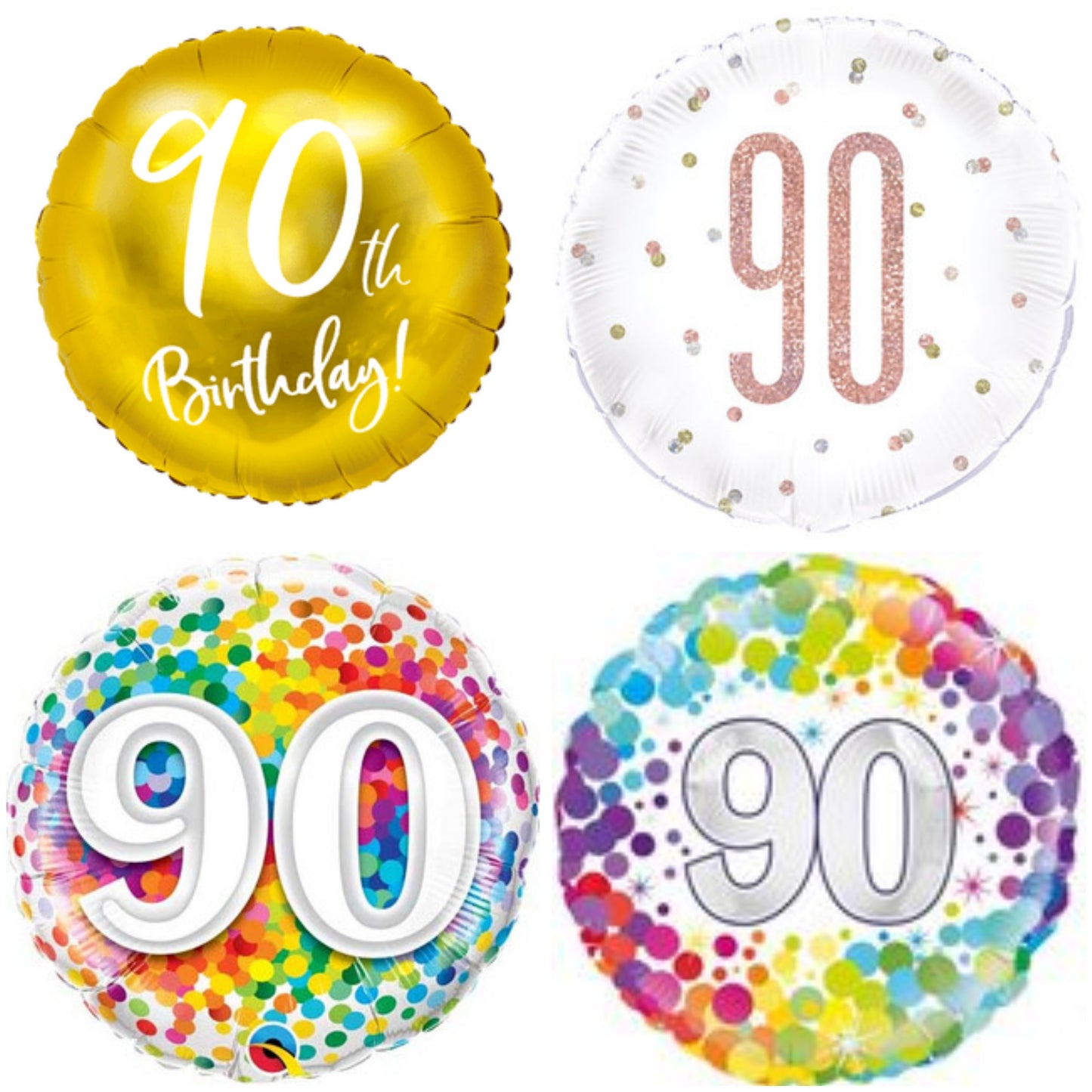 Age 90 Gold/ Coloured 18" Foil Balloon