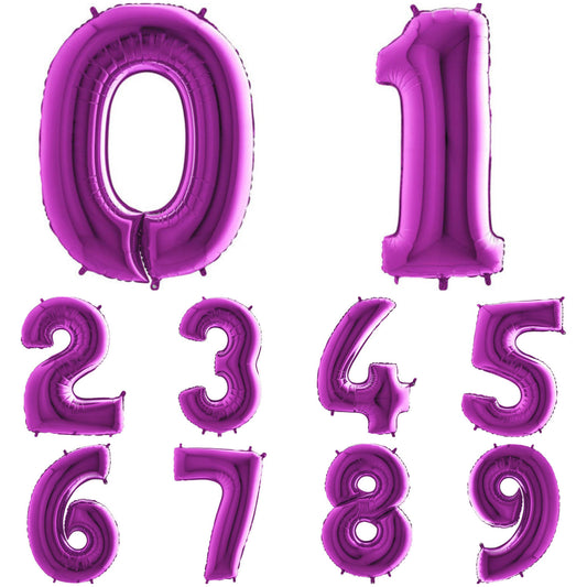 Giant Foil Number Balloon Mauve Purple