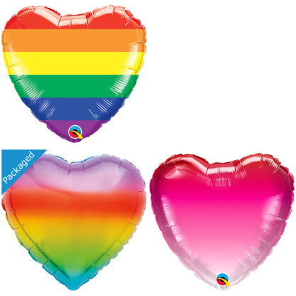 Rainbow Ombre Heart 18" Foil Balloon