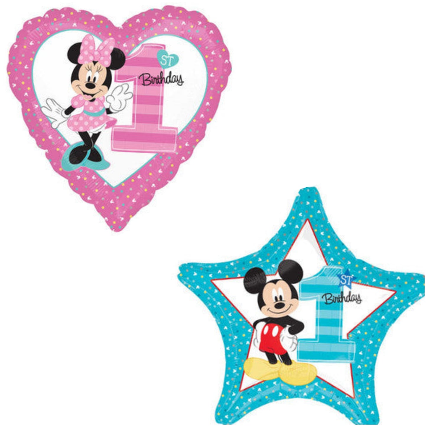 Age 1 Mickey/ Minnie JR Shape Foil Balloon