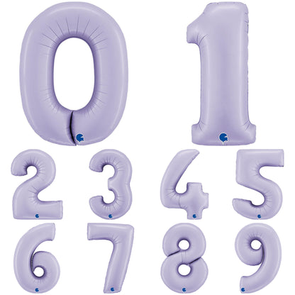 Giant Foil Number Balloon Lilac