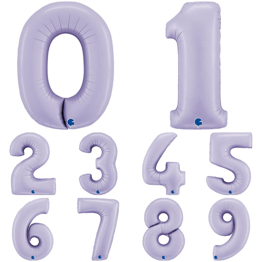Giant Foil Number Balloon Lilac