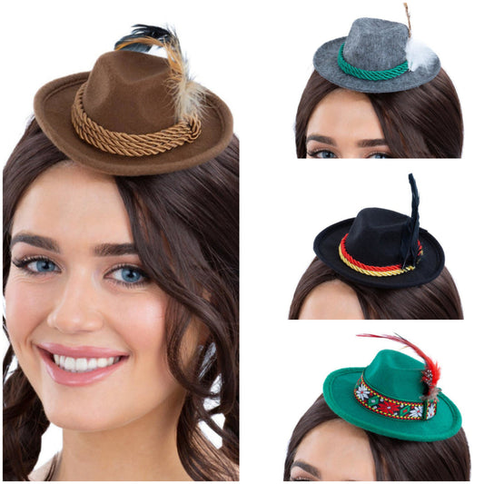 Bavarian Mini Hat on Hair Clip