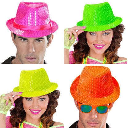 Neon Sequin Fedora