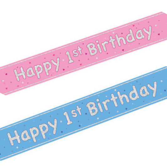Happy 1st Birthday Glitz Banner