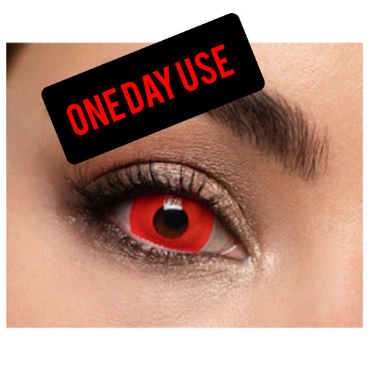 Mesmereyez Mini Sclera Red Contact Lenses- One Day Use