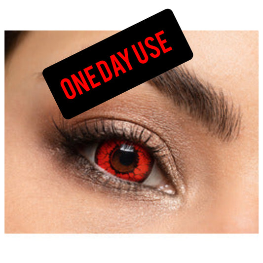 Mesmereyez Mini Sclera Red Rage Contact Lenses- One Day Use