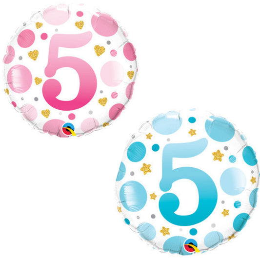 Age 5 Dots 18" Foil Balloon