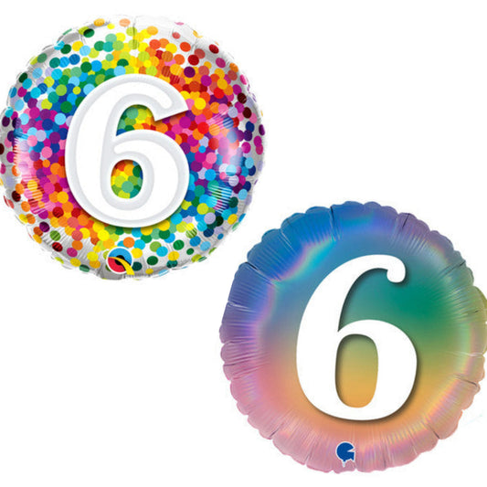 Age 6 Coloured 18" Foil Balloon